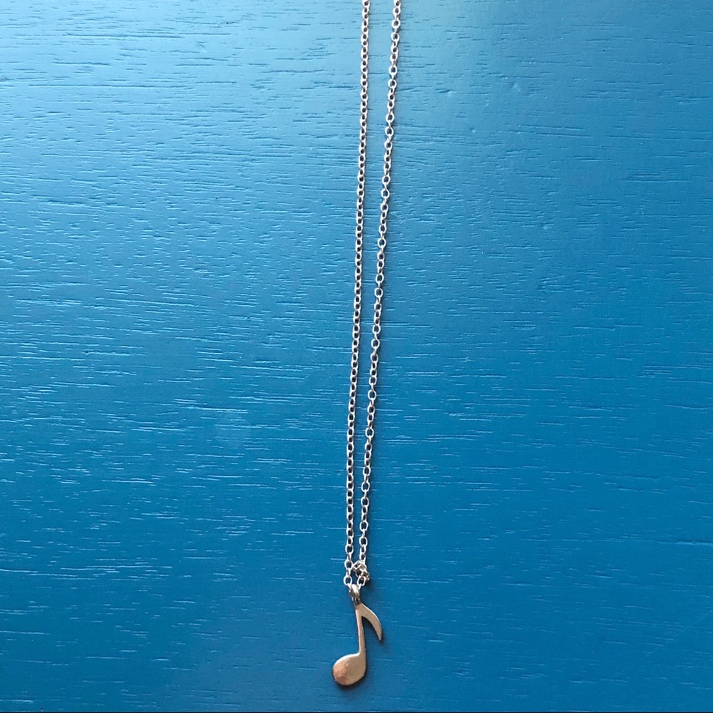 Gorjana Music Note Dainty Necklace Silver
